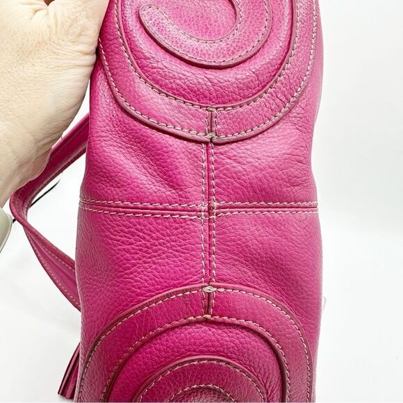 Vera Pelle Made in Italy Leather Shoulder Tote Bucket Bag Purse - Picture 5 of 16